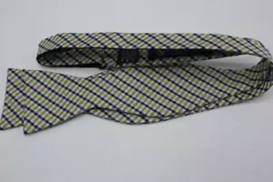 STAFFORD ESSENTIALS Adjustable Bow Tie. Blue and Yellow Plaid. - Picture 1 of 3