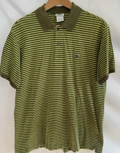 Lacoste Poloshirt Große Größe 5 Oliv Streifen Krokodil Outdoor Preppy Tennis Herren - Bild 1 von 8
