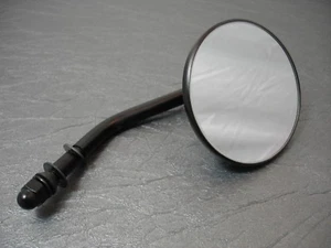 MIRROR ROUND 3" BLACK METAL GLASS MOTORCYCLE HARLEY CHOPPER BOBBER FL FX XL FXR - Picture 1 of 4