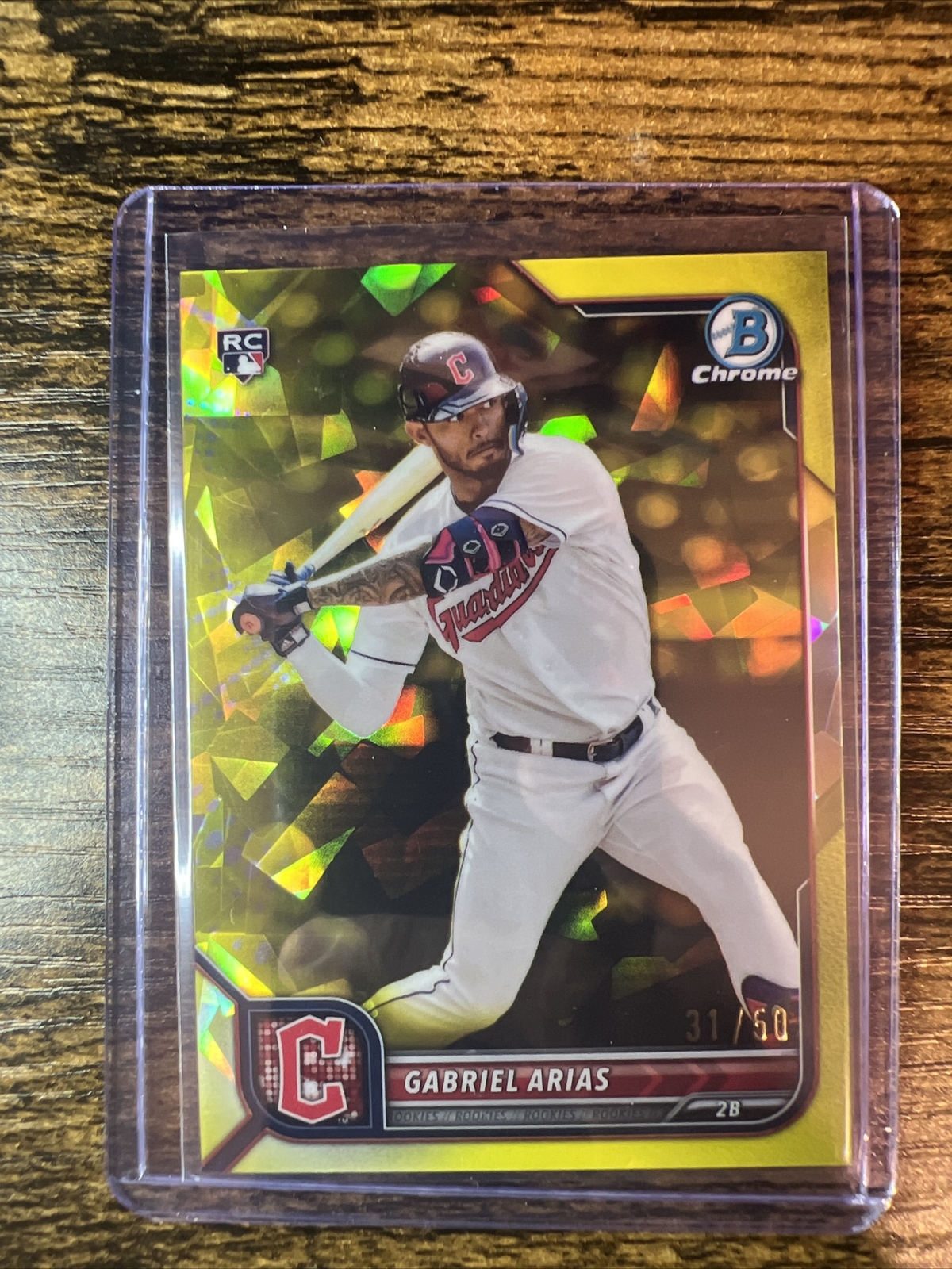 2022 Bowman Chrome Sapphire Gabriel Arias RC #7 Yellow /50