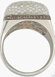SUZY LEVIAN Sterling Silver White CZ Golden Square Ring Size 8 $476 MSRP - Picture 1 of 11