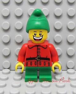 NEW Lego Red CHRISTMAS ELF - Boy/Girl Santa Helper Minifig w/Green Short Legs - Picture 1 of 1