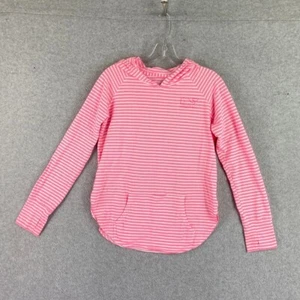 Vineyard Vines Top Girls XL Pink White Striped Long Sleeve Hooded Tee T-Shirt - Picture 1 of 15