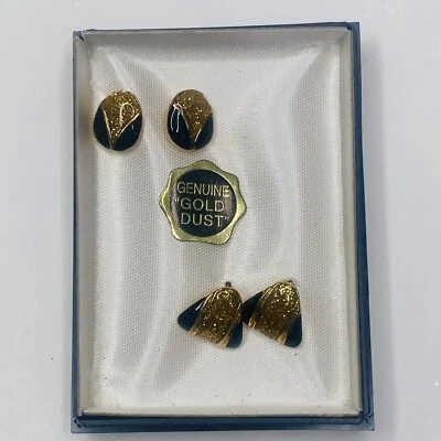 Women's Genuine Gold Dust Earrings Two Pairs Vtg I'm Special USA Not Clip Ons - Image 1 of 4