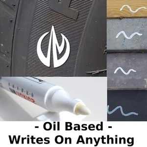 Waterproof Permanent Pen Oil Paint Marker Pens Metal Tyre Markers Tire Pen White - Picture 1 of 8