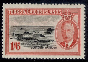 ISLAS TURCAS Y CAICOS GVI SG230, 1s 6d negro y escarlata, M COMO NUEVO. Cat £16. - Imagen 1 de 1