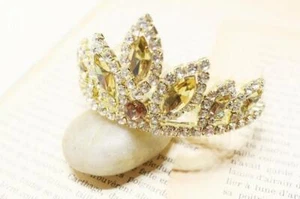 GOLD GOLD Tiara Flower Girl Bridesmaid Formal Prom Birthday Recital Headpiece - Picture 1 of 3
