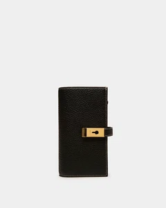 BALLY AMBER (LOCK ME) FRENCH WALLET-BLACK LEATHER-BRAND NEW IN BOX! - Picture 1 of 14
