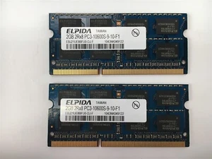 Elpida 4GB (2x2GB) RAM 2RX8 PC3-10600S-9-10-F1 EBJ21UE8BFU0-DJ-F - Picture 1 of 2