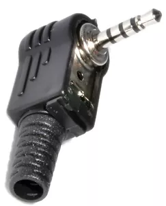 Enchufe conector de soldadura de 3,5 mm 90 grados ángulo recto 4P 4 polos para video más audio estéreo - Imagen 1 de 2