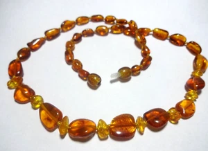 Natural Beads Baltic Amber Necklace 18in - Picture 1 of 6