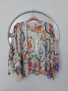 Rare!! One Hundred Stars ๐ Kimono Jacket Floral Patterned Geometric STUNNING - Picture 1 of 9