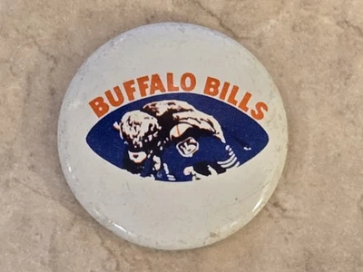 复古 1 英寸圆形 1960 年代布法罗比尔足球胸针纽扣 AFL NFL LAR LU 线 — 第 1/3 张图片