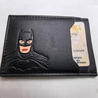 Portacarte  in Pelle con Maschera Batman – Porta Carte Eroe Personalizzato - Immagine 1 di 4