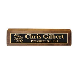 Desk Wedge Name Plate - PERSONALIZED - Merry Christmas - 11 Inches - Picture 1 of 10
