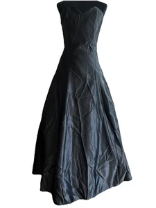 Vintage Jessica McClintock For Gunne Sax Evening Gown Black Size 7 Taffeta Silk - Picture 1 of 17