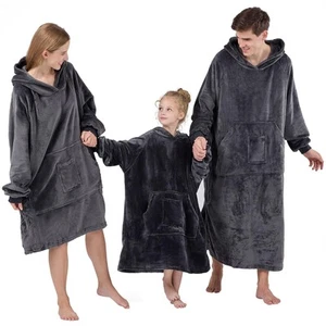 Wearable Blanket Hoodie Soft Plush Hooded Sweatshirt Big Pocket Make Offer! - Picture 1 of 8