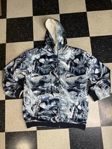 Men’s Size XXL Reversible Satin AOP Graphic Zip Up Hoodie Vintage 90s Ecko Unltd - Picture 1 of 13