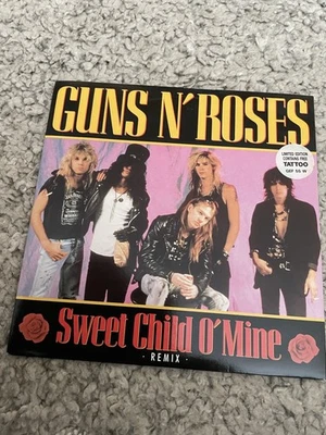 Guns N’ Roses - Sweet Child O’ Mine 7” Ltd Ed Black Vinyl Single 1989 With Tatto - Image 1 of 4