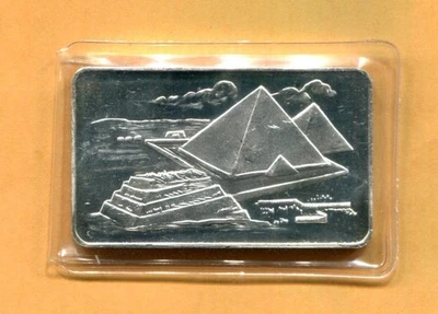 1973 'THE PYRAMIDS OF EGYPT' 1-OZ .999 Silver Bar by MOUNT EVEREST Mint (MEM-49) - Image 1 of 3