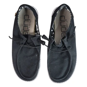 Hey Dude Wendy Loafers Black Size 5 Slip On Black Odyssey Casual Lightweight - Picture 1 of 9