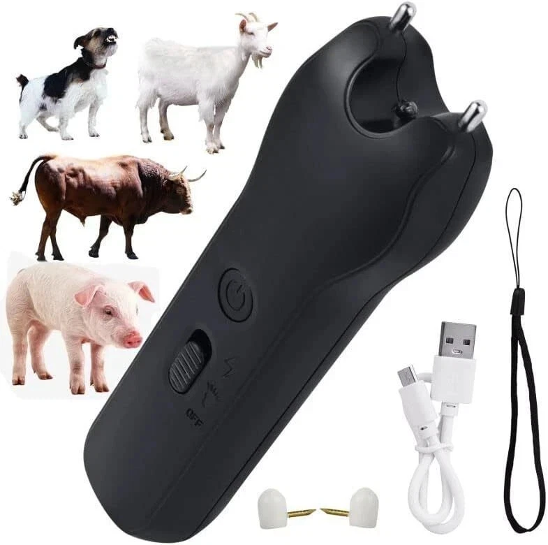 USB Electric Pig Cattle Moving Tool Cows Livestock Driving Stick Repel Black UK