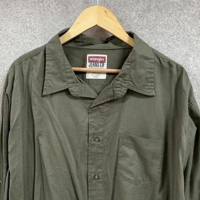 Wrangler Men's Khaki Long Sleeve Casual Shirt Cotton Blend Size 3XL - Image 1 of 4