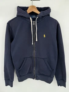 Polo Ralph Lauren Sweatshirt Hoodie Size Small Navy Blue Full Zip Fleece Preppy - Picture 1 of 6