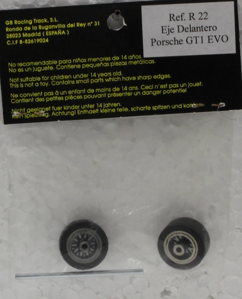 FLY R22 PORSCHE GT1 EVO FRONT AXLE SET NEW 1/32 SLOT CAR PART - Image 1 of 1
