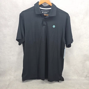 Coolibar Mens Victory Lap Short Sleeve Polo Shirt Size M Black UPF 50+ - Picture 1 of 16