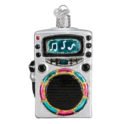 Old World Christmas KARAOKE MACHINE (38051) Glass Ornament w/ OWC Box