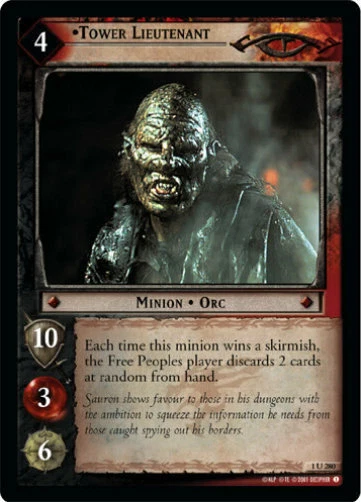 LOTR TCG FOTR FELLOWSHIP TOWER LIEUTENANT 1U280 Foil M/GEM MINT Tip Top Shelf - Image 1 of 1