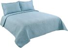Embossed Coverlet Bedspread Ultra Soft 3 Piece Quilt Set with 2 Shams