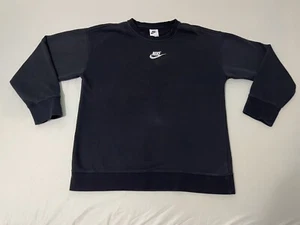 Women’s Nike Crewneck Sweatshirt Center Swoosh Size XL Black - Picture 1 of 5