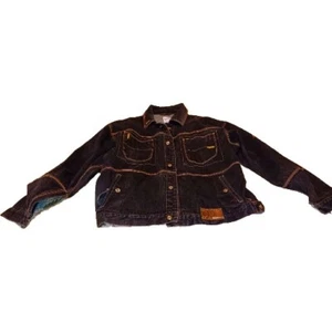 Vintage 90s Y2K Platinum Fubu Muhammad Ali Button Up Jean Denim Jacket Size 3XL - Picture 1 of 6