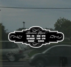 Business Hours Custom Door Glass Sign Decal Sticker Store Retail Print Style B - Picture 1 of 2