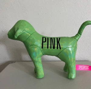 PINK Victoria Secret Metallic Green Stuffed Dog Green Plush Collectible - Picture 1 of 5