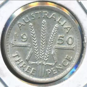 Australia, 1950(m) Threepence, 3d, George VI (Silver) - Extra Fine - Picture 1 of 3