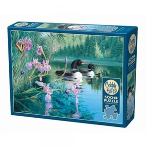 Puzzle Iris Cove Loons Bird 500 pz Nuovo con scatola Cobble Hill Made in America - Foto 1 di 1