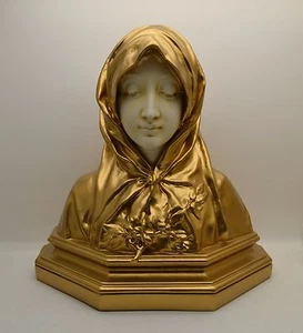 + Traditionelle Marienstatue (Madonnenbüste Figur) + "Daprato" + Kelch Co. + - Bild 1 von 8