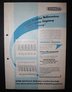 Altes Werbeblatt: Westfalia Separator - Melkmaschine mit bedeutender Steigerung - Bild 1 von 1