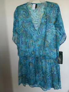 LAUREN Ralph Lauren tunica trasparente camicia copricostume da spiaggia taglia S NUOVO - Foto 1 di 3