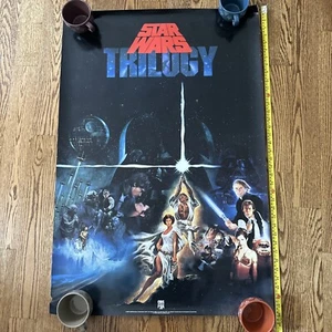 Star Wars Trilogy 1990 ORIGINAL MOVIE POSTER Made In USA 38X25.5 AMAZING Read - Imagen 1 de 14