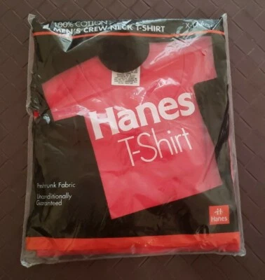 Camiseta roja vintage nueva 1992 Hanes cuello redondo años 90 para hombre XL 46-48 NUEVA EN PAQUETE NOS grunge Foto 1 de 4