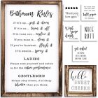 Farmhouse Bathroom Decor Set of 2 Funny Interchangeable Wall Signs Are Home
