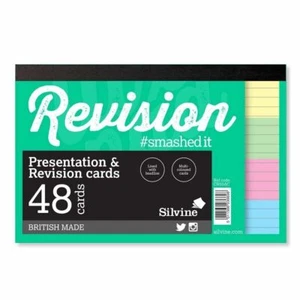 6" x 4" Colour Revision Presentation Cue CARDS DOUBLE SIDED LINED CARD EXAM GCSE - Picture 1 of 16
