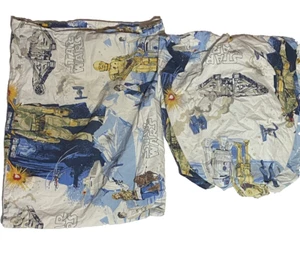 Pottery Barn Kids Starwars Twin Sheet Set Flat Fitted Pillowcase - Picture 1 of 5