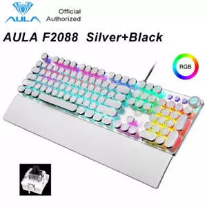 AUAL F2088 Mechanical Keyboard 108 Keys Black Switch USB Wired for Games/Office - Picture 1 of 11