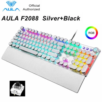 AUAL F2088 Mechanical Keyboard 108 Keys Black Switch USB Wired for Games/Office - Image 1 of 4