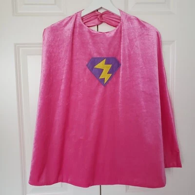 Little Adventures Kids Superhero Cape Pink Supergirl Bolt Costume Ages 3-8 - Image 1 of 4